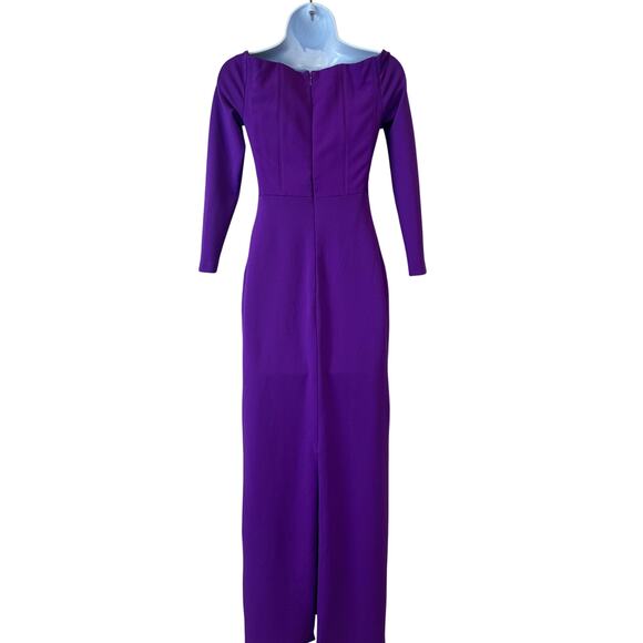 Solace London Purple Column Gown Size 2 Off Shoulder Slimming Formal Corset $575 - Picture 13 of 15